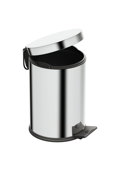 Aqua Bagno Basic Çöp Kovası - Pedallı 3 L, Parlak Krom Paslanmaz Krom