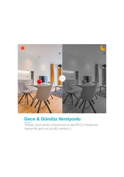 Ally V380 1080p Hd Gece Görüşlü Hareket Sensörlü Wıfı Güvenlik Kamerası- 5775 Renkli