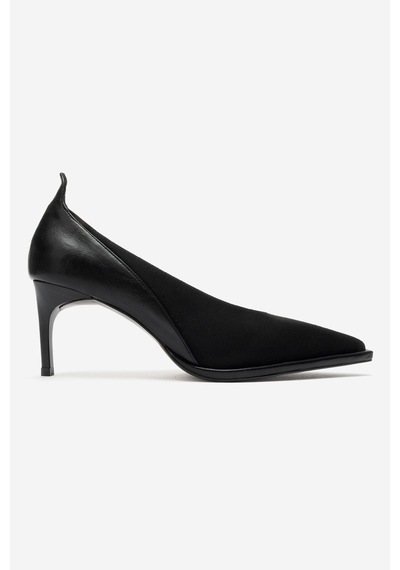Luvi Shoes Meadow Siyah Süet Cilt Kadın Topuklu Ayakkabı
