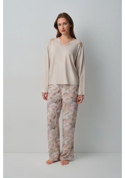 Suwen Monica Pijama Takımı Wsh105100971559 Bej