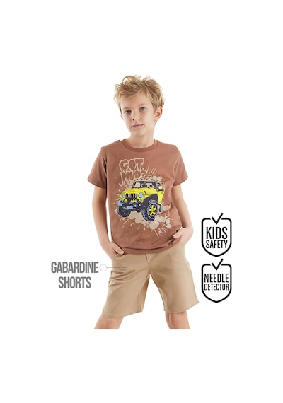 Araba Erkek Çocuk T-shirt Gabardin Şort Takım
