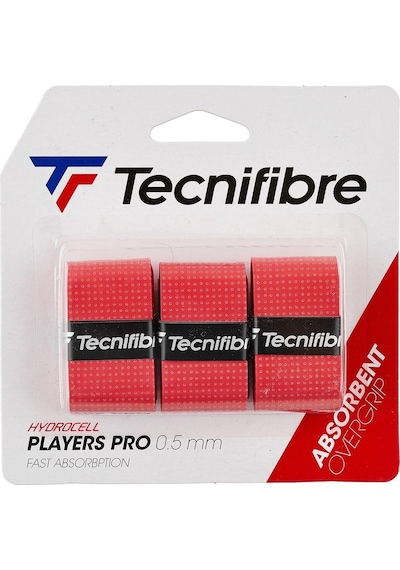 Tecnifibre Players Pro 0.5mm Kırmızı 3lü Overgrip