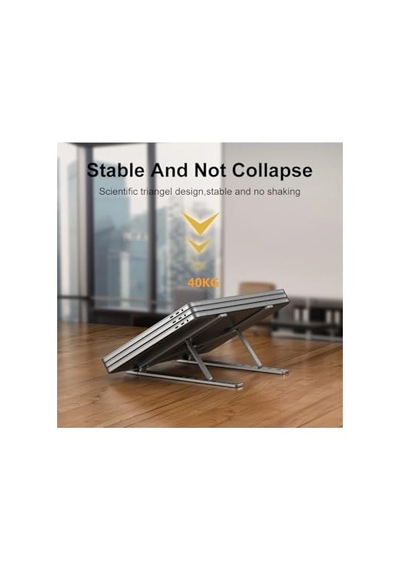 St-805 10-15.6'' Alüminyum Katlanabilir Laptop Dizüstü Bilgisayar Macbook Standı 1
