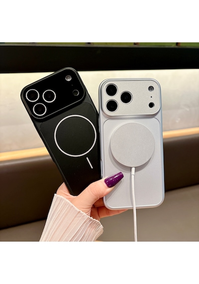 Apple Uyumlu iPhone 17 Pro Max Magsafe Özellikli Dönüşüm Kılıf Gümüş