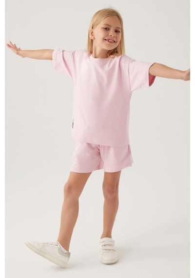 Rolypoly Holiday Toz Pembe Kız Çocuk Şort Takım 5274-42925 Pembe