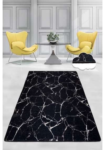 Chilai Home Marble Djt Dekoratif Marka Yıkanabilir Kaymaz Taban Halı Çok Renkli