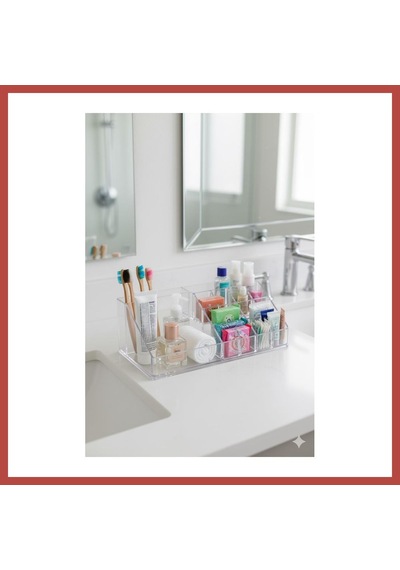 Bezos Şeffaf Akrilik Banyo Kozmetik Düzenleyici Organizer 13x22x8 Cm Erdotıca