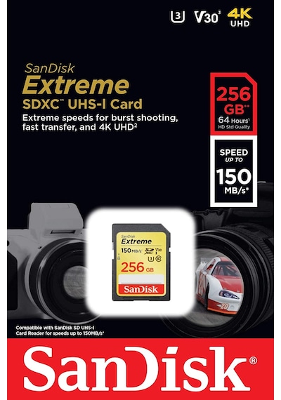 Sandisk Extreme SDSDXV5-256G-GNCIN 256 GB SDXC Class 10 UHS-I Hafıza Kartı