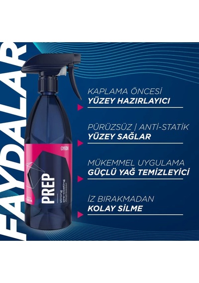 Gyeon Q²m Prep Seramik Ppf Folyo Kaplama Öncesi Yüzey Hazırlayıcı Ve Temizleyici 1000 Ml