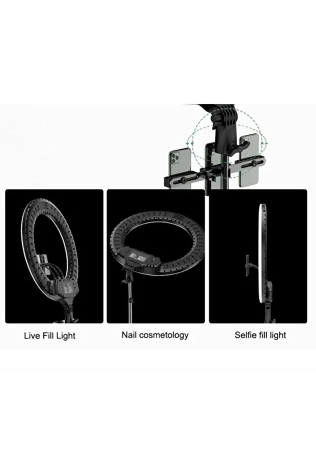 Döküm Ayaklı Profesyonel Kuaför Makyaj Çekimleri 21 Inç 65w 560led Kumandalı Ring Lıght Çekim Işığı 21inch