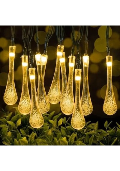 Güneş Enerjili Peri Işıkları, Su Geçirmez, 7m Uzunlukta 50 Led Açık Lacivert