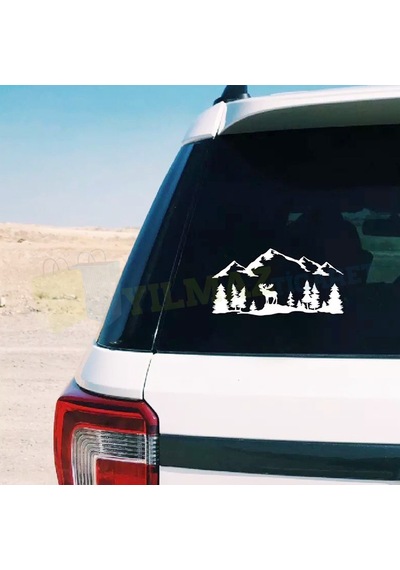 Çekme Karavan Dağ Geyik Oto Sticker Yapıştırma Modifiye Kaliteli