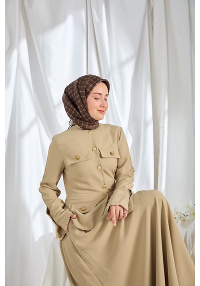 Silk Home %100 Twill İpek Eşarp S539 Kahverengi