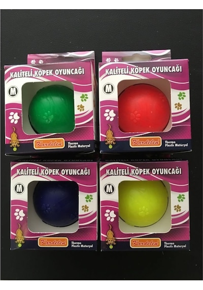 Kardelen Termoplastik Pati Desenli Köpek Oyun Topu M 5.5 CM Çok Renkli