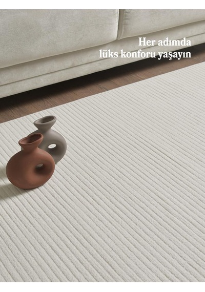 Krem Yumuşak Dokulu Jüt Taban Halı Kilim Salon Mutfak Koridor Yolluk Dokuma 9mm Antialerjik Renkli