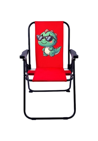 Exent Baby Dinazor 2-6 Yaş Lüx Çocuk Piknik Sandalyesi-mini Kamp Sandalyesi-kırmızı
