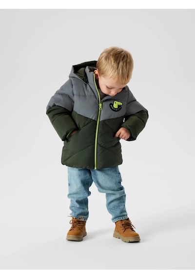 Name It Nmmmorten Puffer Dino Detail1 Erkek Çocuk Mont 13243943 Yeşil