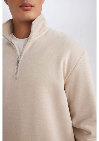 DeFacto 3 İplik Pamuklu Şardonlu İçi Polarlı Comfort Regular Fit Rahat Kalıp Dik Yaka Fermuarlı Kalın Sweatshirt D9067AXNSBG735 DeFacto 3 İplik Pamuklu Şardonlu İçi Polarlı Comfort Regular Fit Rahat Kalıp Dik Yaka Fermuarlı Kalın Sweatshirt D9067AXNSBG735
