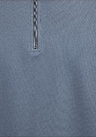 Mavi - Yarı Fermuarlı Mavi Basic Sweatshirt 0s10419-80889 Mavi