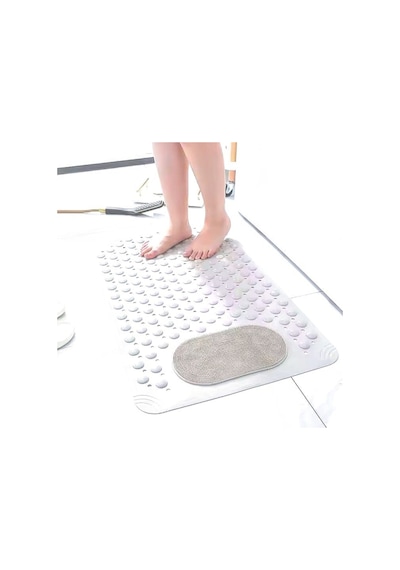 Mainshop 1 Adet Vantuzlu Banyo Ve Duş Kaydırmazı Duşa Kabin Küvet Içi Banyo Paspası 36 X 69,5 Cm M-162 Beyaz