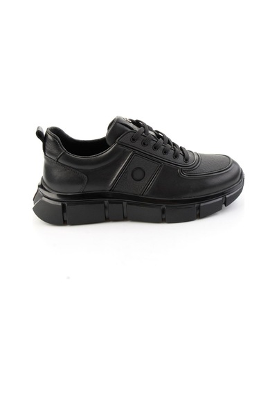 Bambi Siyah Hakiki Deri Erkek Sneaker E01398013541