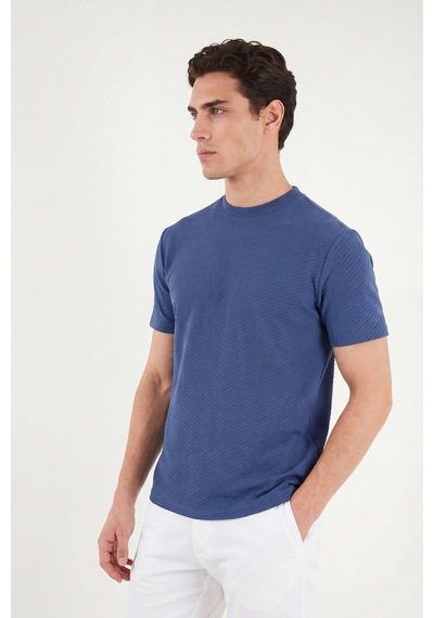 Buratti Pamuklu Bisiklet Yaka Kısa Kollu T Shirt Erkek T Shirt 5904115 İndigo
