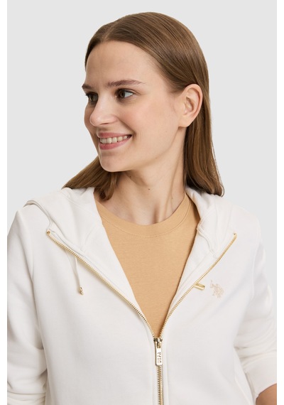 U.S. Polo Assn. Kadın Krem Basic Sweatshirt 50326801-vr256 İnci