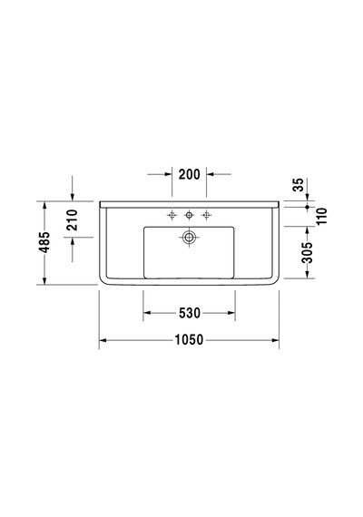 Duravit Starck 3 Etajerli Lavabo 1050 x 485 MM 0304100000