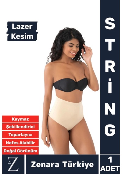 Gündelik İz İç Göstermez Kaymaz Vücut Sıkılaştıran İncelten Toparlayan Lazer Kesim String Korse Ten