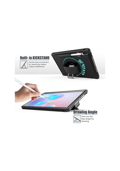 Samsung Uyumlu Tab S6 T860 T865 Kılıf Zırhlı Darbe Etkili Silikon Stand