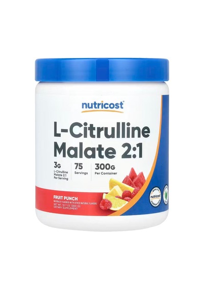Nutricost L-citrulline Malate Nitric Oxide Muscle Recovery 2:1 Fruit Punch 300 G