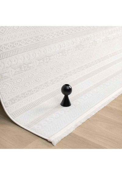 Krem Bej Etnik Şerit Desenli Modern Halı - Nd15502ks Krem - Bej