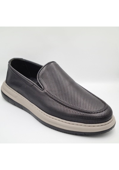 Greyder 64696 Siyah Hakiki Deri Erkek Casual Comfort Ayakkabı Siyah