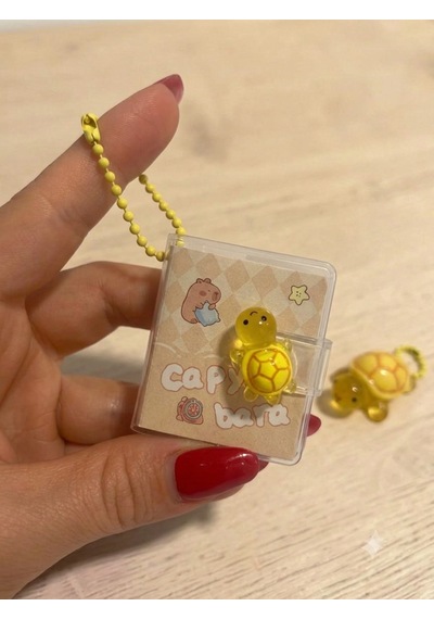 Mini Anahtarlıklı Not Defteri 5x4 Cm Ve Sevimli Kaplumbağa Figür 5x4 Cm - Sarı