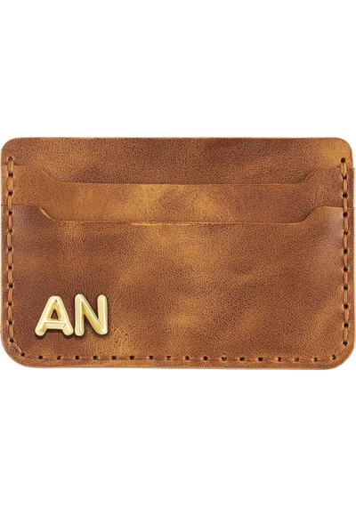 Twingold İsme Özel Yatay Kartlık - %100 Rainbow Deri - A011001 - Camel Camel