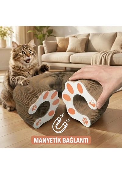 Lb Akordiyon Karton Kedi Tırmalama Oyuncağı Mıknatıslı Katlanabilir Etkileşimli Kedi Oyuncağı,pençe Tahtası