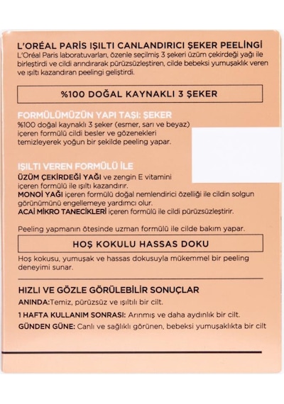 L'Oreal Paris Işıltı Canlandırıcı Şeker Peelingi 50 ML