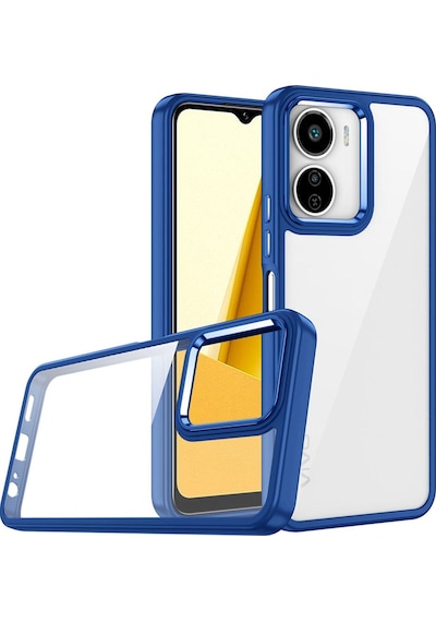 Vivo Y16 Kılıf Zore Flora Kapak Lacivert