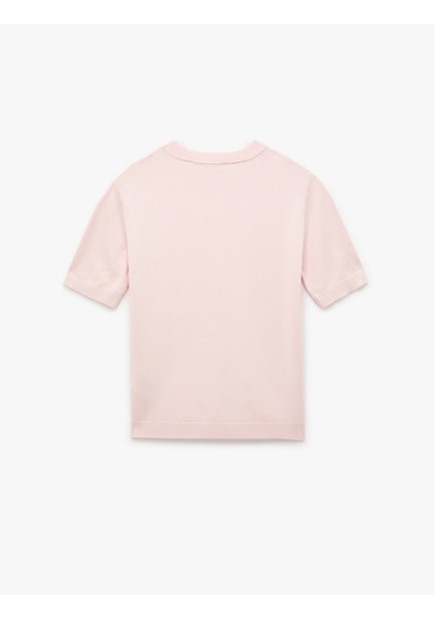 Koton Bisiklet Yaka Kısa Kollu Triko Kazak Pembe 6sak90054ht Gülkurusu