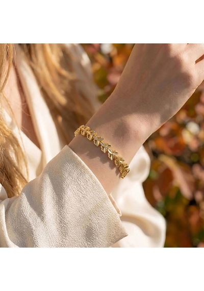 Moncuk Design Laurel 24k Gold Kaplama 8 Mm Kadın Bileklik 3351kbv5d5 Sarı