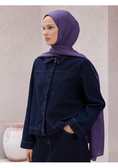 Belli Grid Desen Fresh Nayora Şal Mor