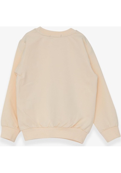 Breeze Kız Çocuk Sweatshirt Kalp Baskılı 2-6 Yaş, Krem-krem Krem