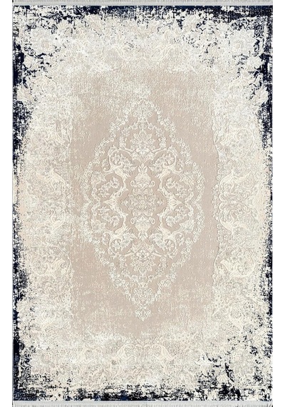 Pier Zen Hg01a Krem Lacivert Viskon Akrilik Yumuşak Leke Tutmaz Silinebilir Halı Krem Mavi 120 X 180 Genel