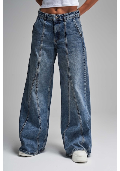 it's basic Kadın T.kot Rengi Palazzo Fit Tasarım Denim Jean Kırmızı