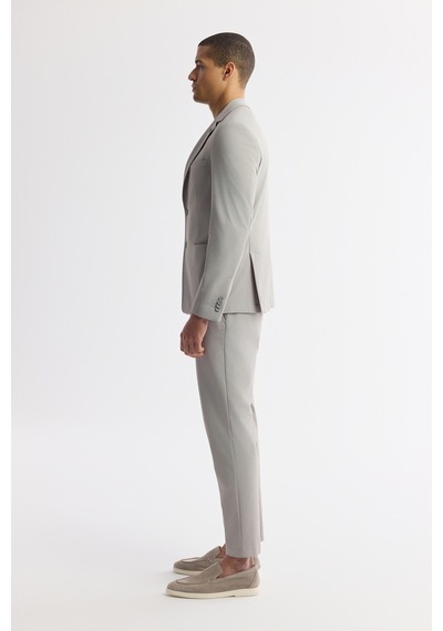 Avva Erkek Gri Mono Yaka Pamuklu Hafif Bi-stretch Blazer Comfort Slim Fit Ceket A51y4004