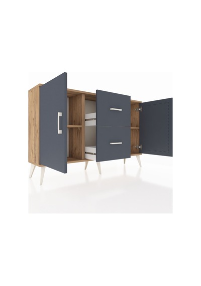 Arges Konsol 2 Raflı 2 Çekmeceli 2 Kapaklı 132x30x83 Çam-antrasit/antrasit Antrasit/antrasit Arges Konsol 2 Raflı 2 Çekmeceli 2 Kapaklı 132x30x83 Çam-antrasit/antrasit Antrasit/antrasit