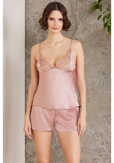 Pierre Cardin 6005 Kadın Saten Dantelli 6'lı Set-brandy Brandy