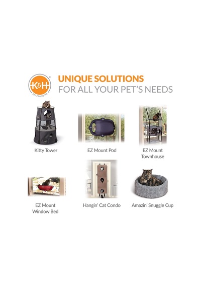 Pet Products Ez Mount Penthouse Townhouse Kedi Mobilyası, Pencere İçin 4 Raflı