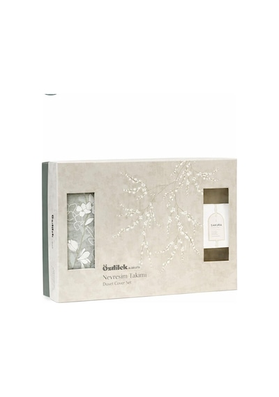Özdilek White Sakura Nevresim Takımı Çift Kişilik - Yeşil Renkli