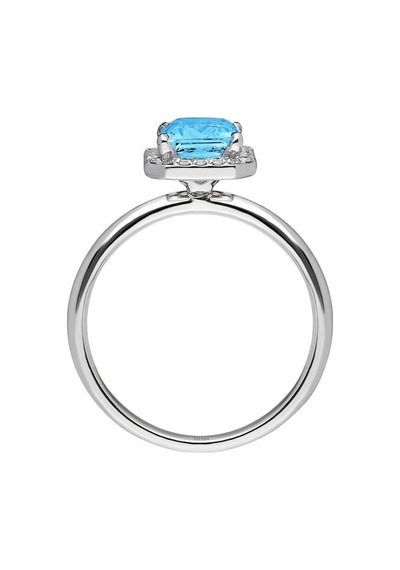 Sirius Pırlanta Ve Emerald Kesim Mavi Topaz Yüzük 0831R0036